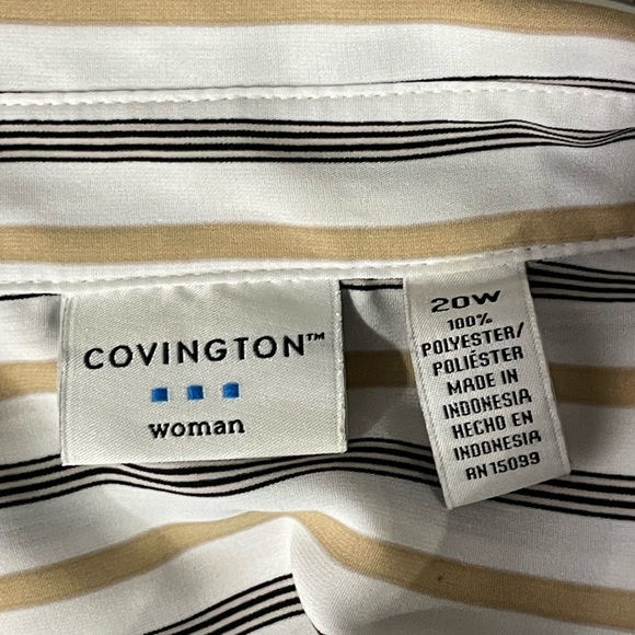 *Covington Women's Plus Size Striped Button Down Blouse Sz 20W - Picture 6 of 8